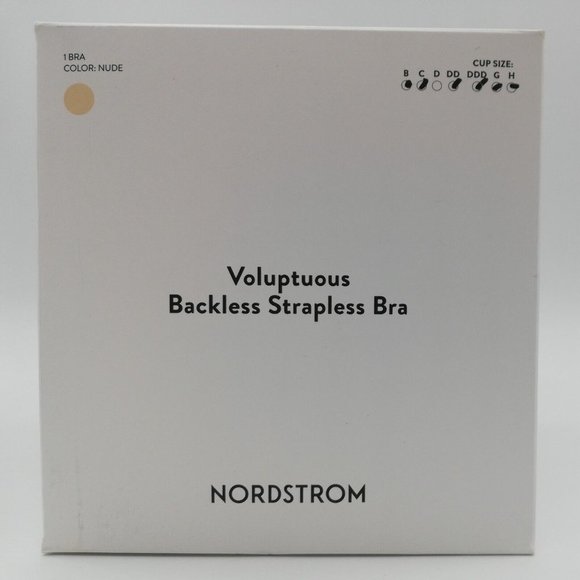 Nordstrom Voluptuous Backless Strapless Bra Nude Beige Adhesive Size D New - Picture 4 of 11